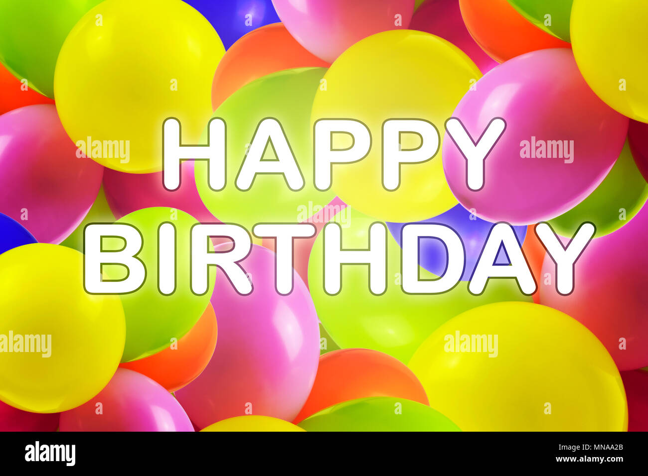 Buon compleanno banner di multi colore palloncini party (mista illustrazione) Foto Stock