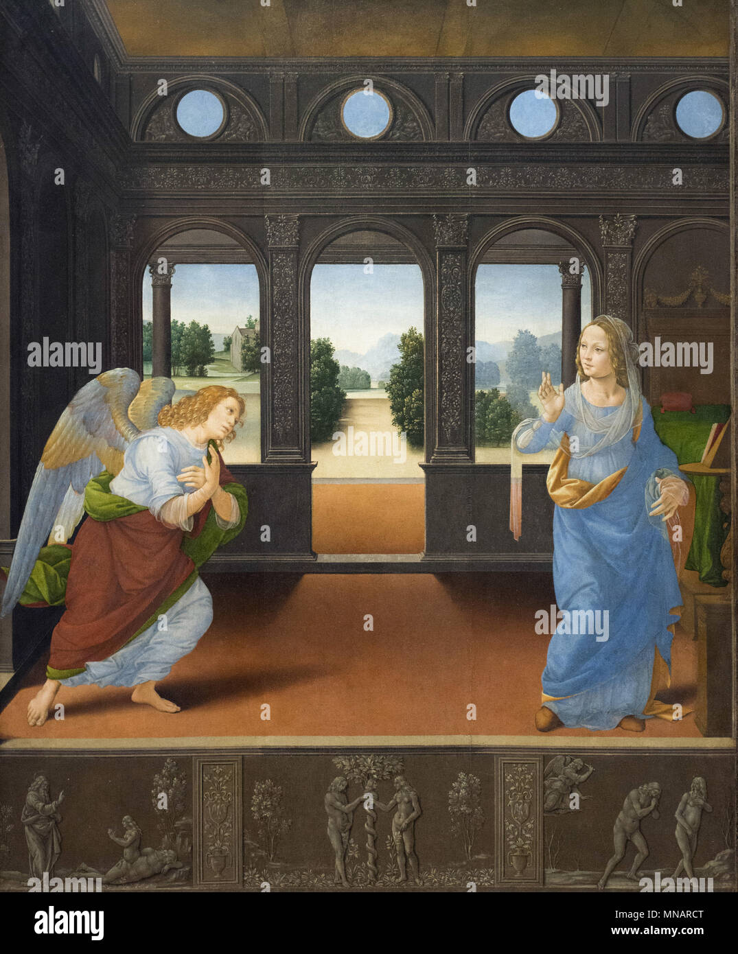 Lorenzo di Credi - Annunciazione - C. 1480 - Galleria degli Uffizi - Galleria degli Uffizi Foto Stock