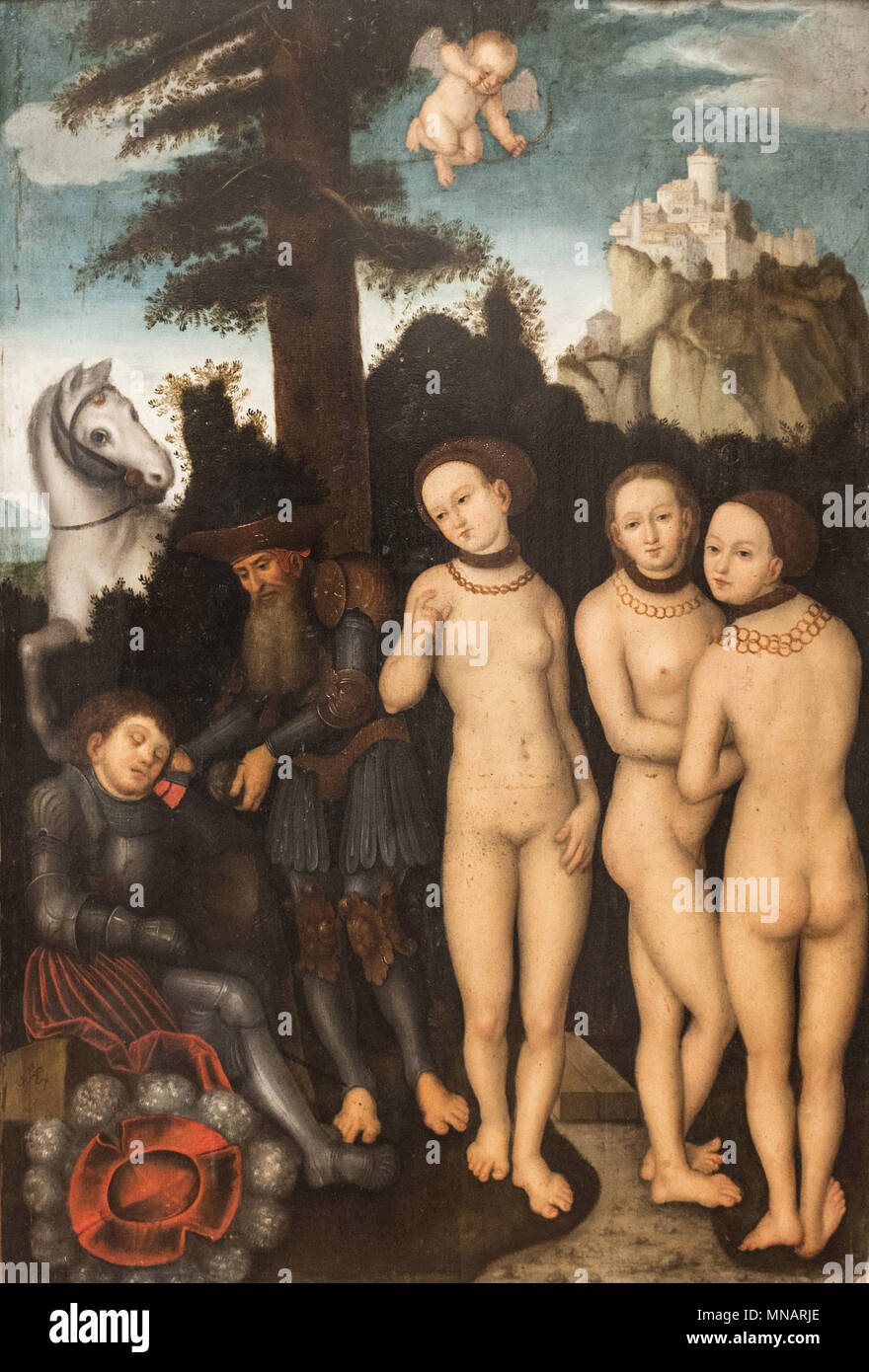 Lukas Cranach il Vecchio - Il Jugement di Parigi - C. 1525 - Galleria degli Uffizi - Galleria degli Uffizi Foto Stock