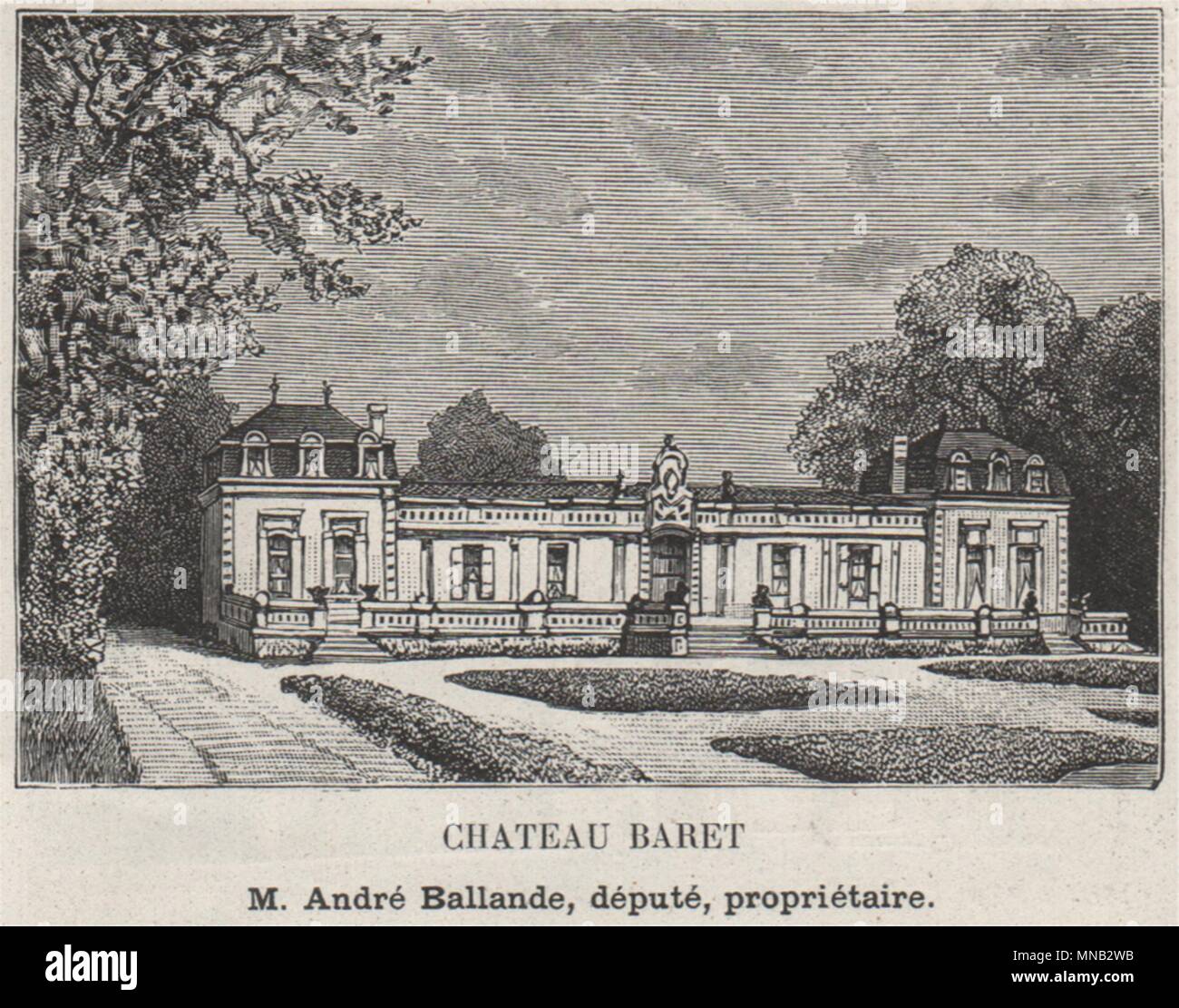 GRAVES. VILLENAVE-D'ORNON. Chateau Barnet. Ballande. Bordeaux. Piccola 1908 Foto Stock