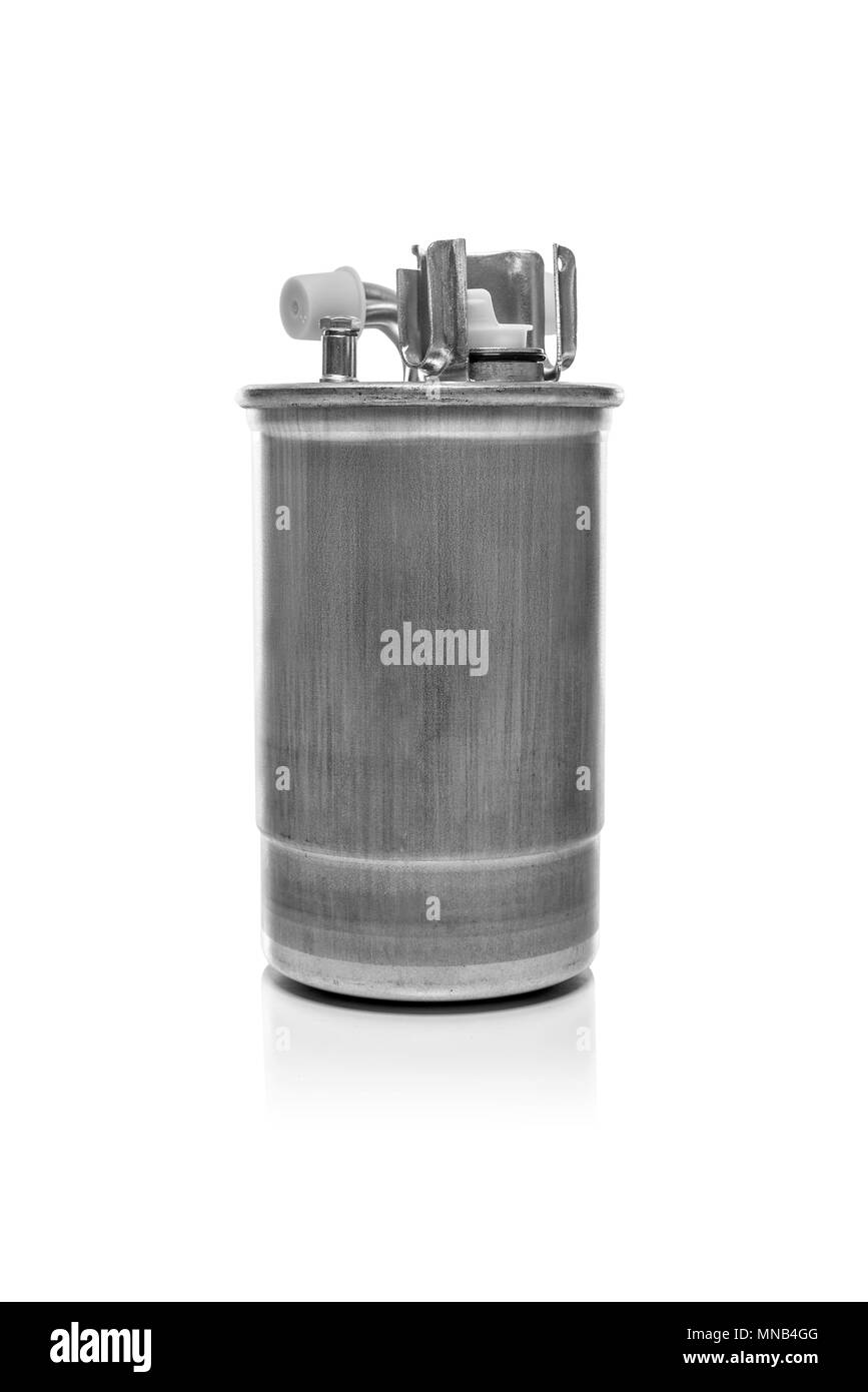 Filtro del carburante isolati su sfondo bianco. Foto Stock