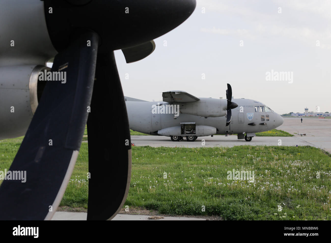 MIHAIL KOGALNICENU, Romania - 27 aprile: Alenia C2-27J Spartan aeromobili militari, Venerdì, Aprile 27, 2018 in Mihail Kogalniceanu aerodromo militare. Foto Stock