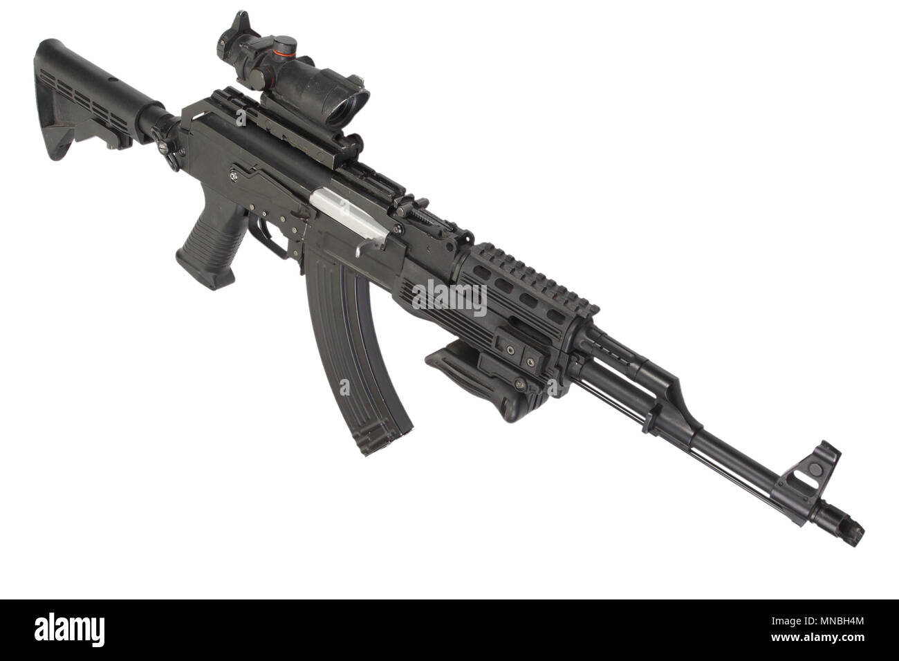 Moderno Kalashnikov AK47 con accessori tattici Foto stock - Alamy