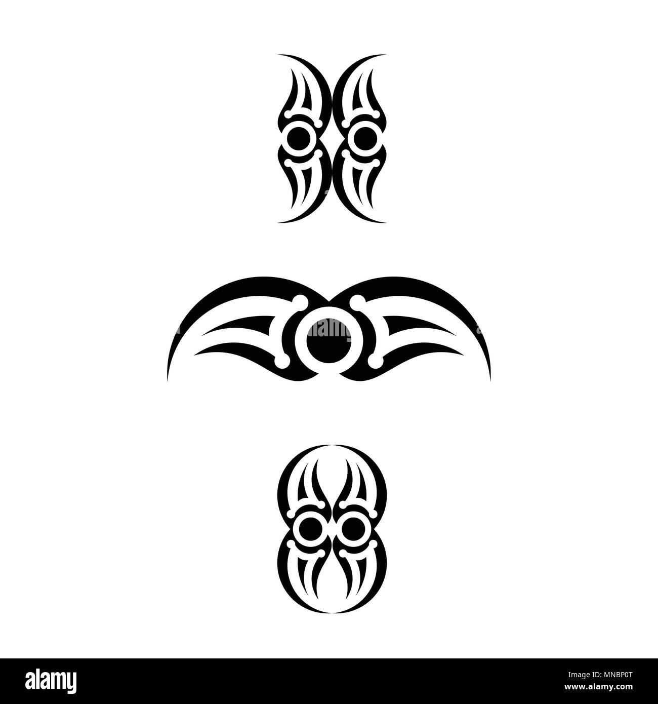 Semplice design tatuaggio, tribale tatuaggio. Illustrazione Vettoriale