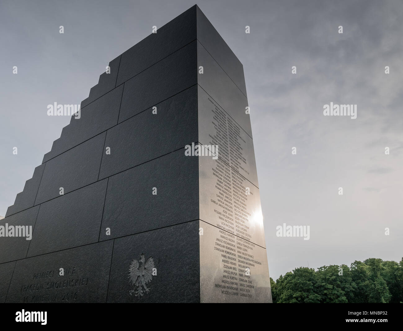 Monumento alle Vittime del Smolensk incidente aereo, Varsavia, Polonia Foto Stock