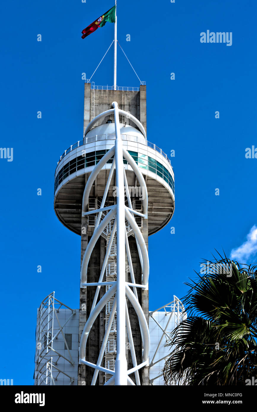 Piattaforma di Osservazione della torre Vasco da Gama a Lisbona Foto Stock