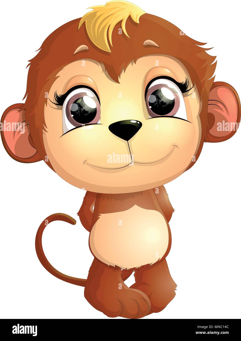 Bella carino monkey Illustrazione Vettoriale