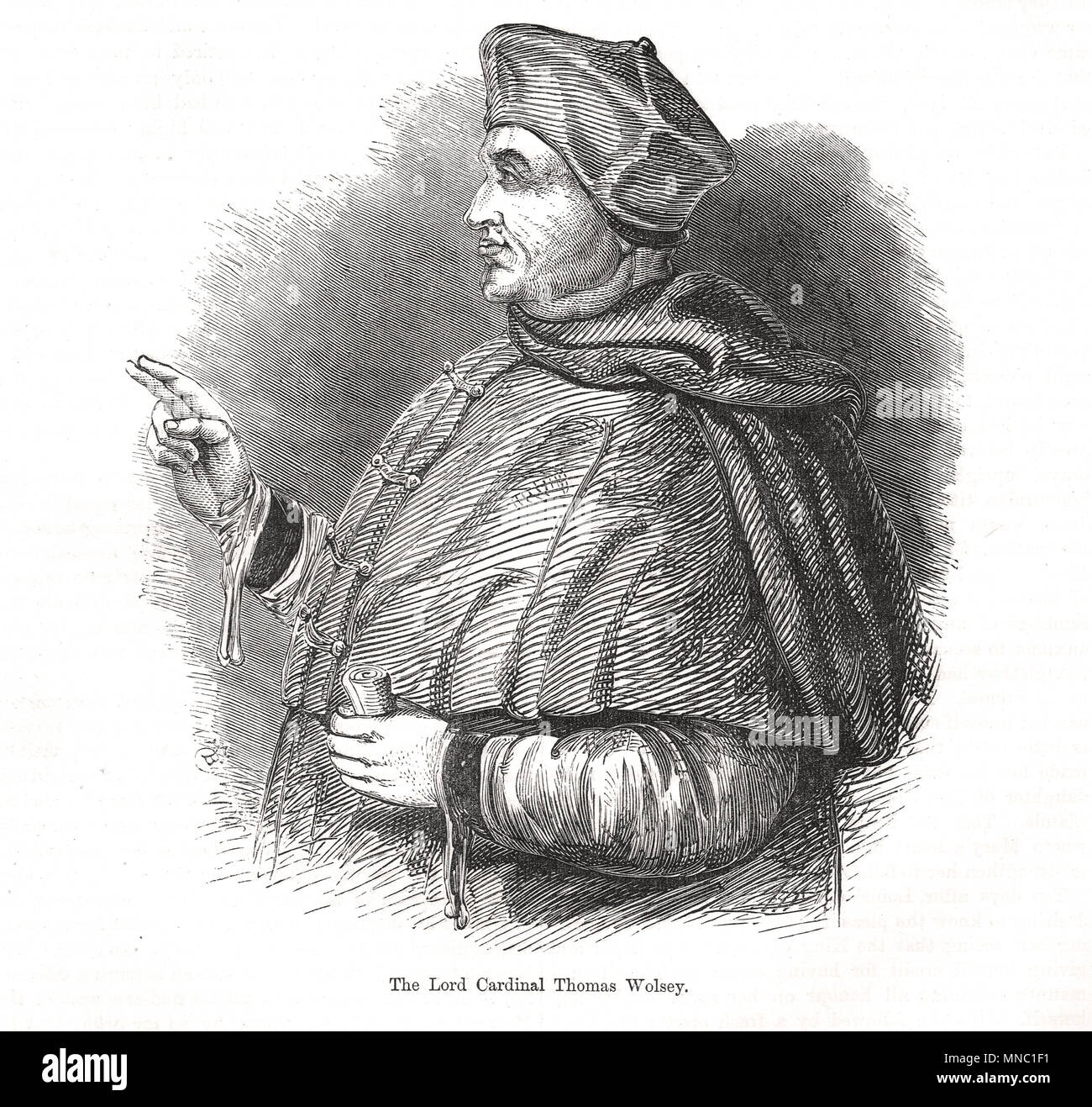 Thomas Wolsey, Signor Cardinale, dando una benedizione Foto Stock
