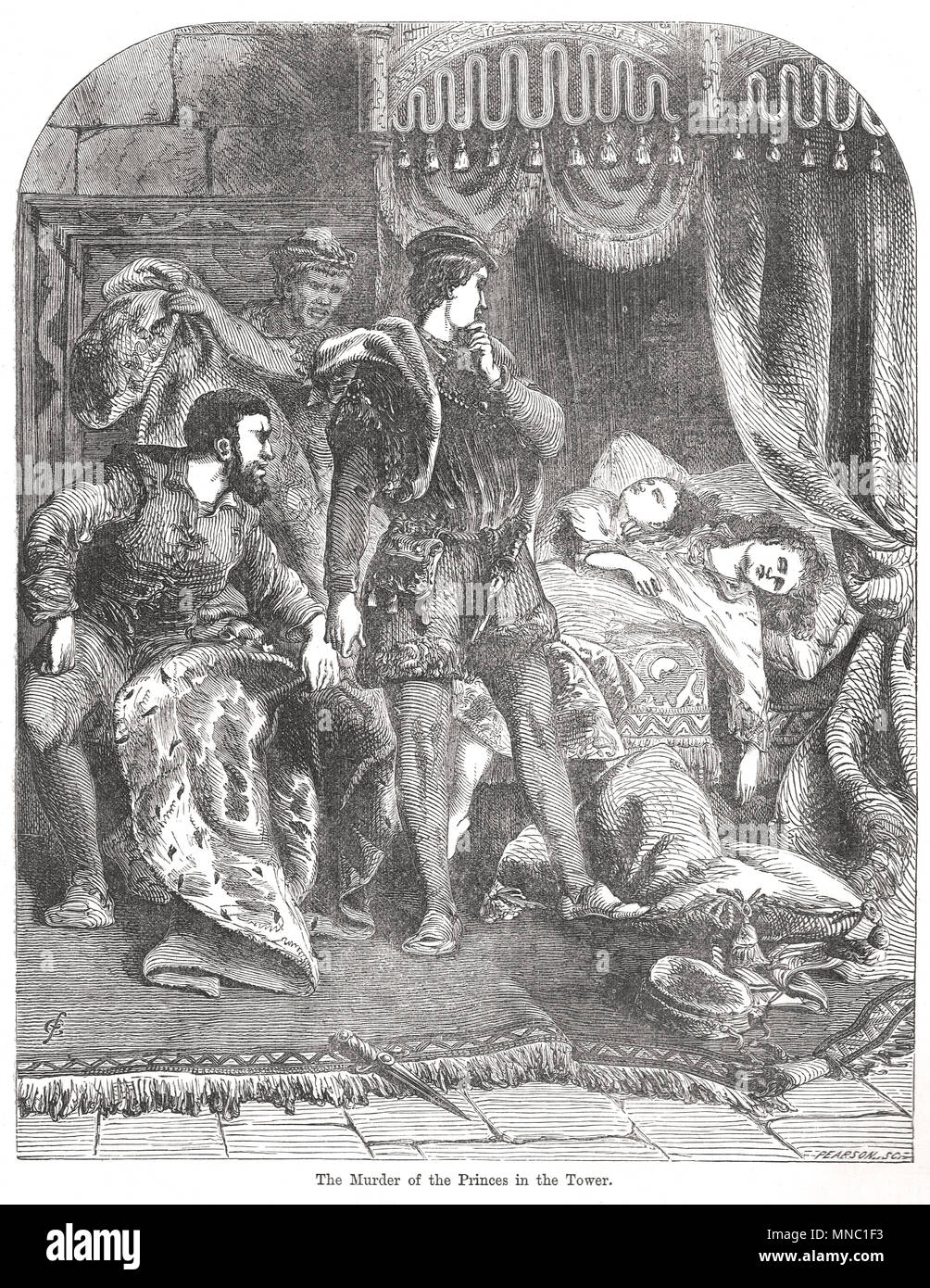 La morte di due capi, la Torre di Londra, 1483. Il Princes nella torre Foto Stock