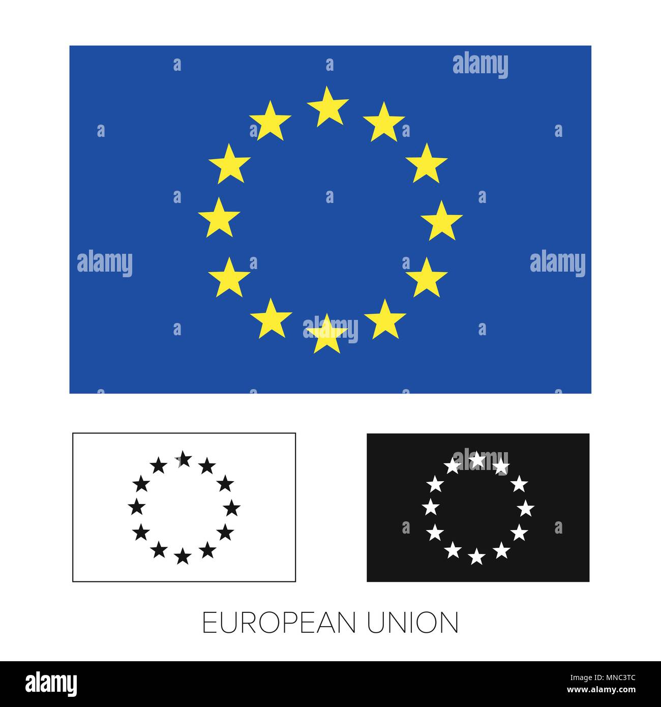 Bandiera dell'UE - Unione europea icona Illustrazione Vettoriale