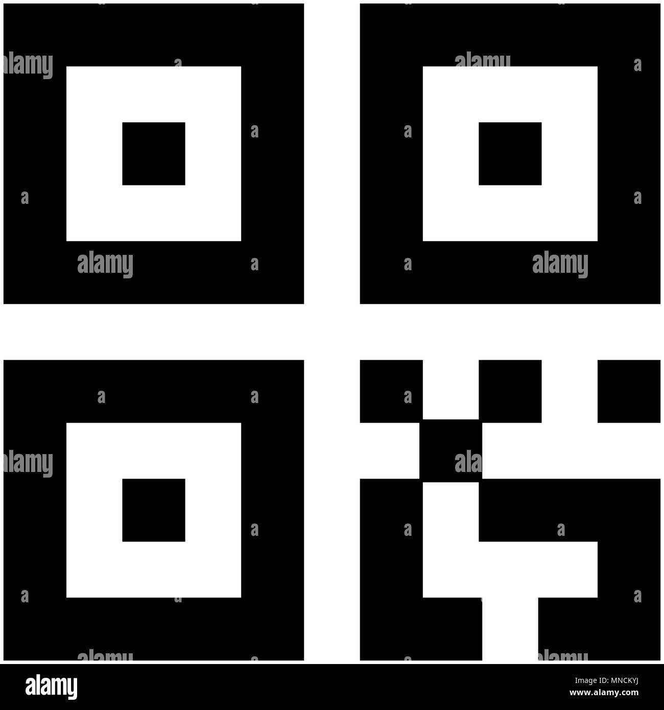 Digitale semplice codice qr icona segno per la progettazione Illustrazione Vettoriale