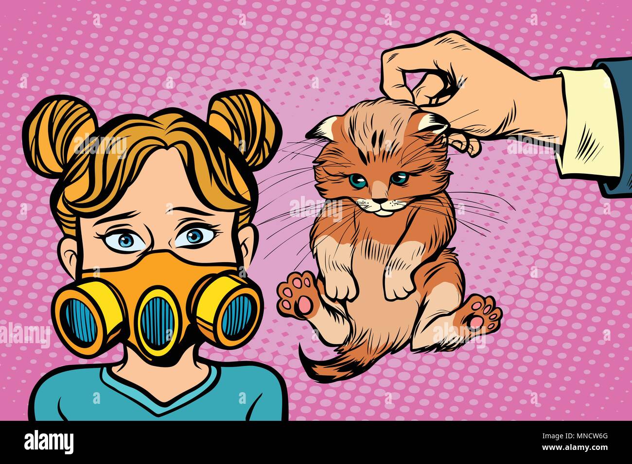 Allergia al gatto Illustrazione Vettoriale