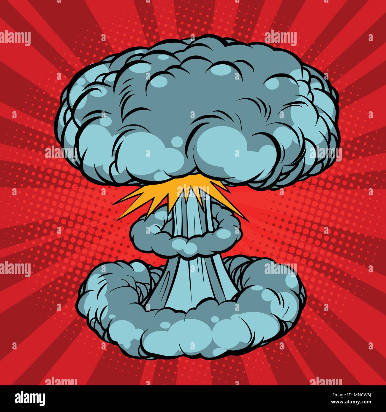 Esplosione nucleare, guerra Illustrazione Vettoriale