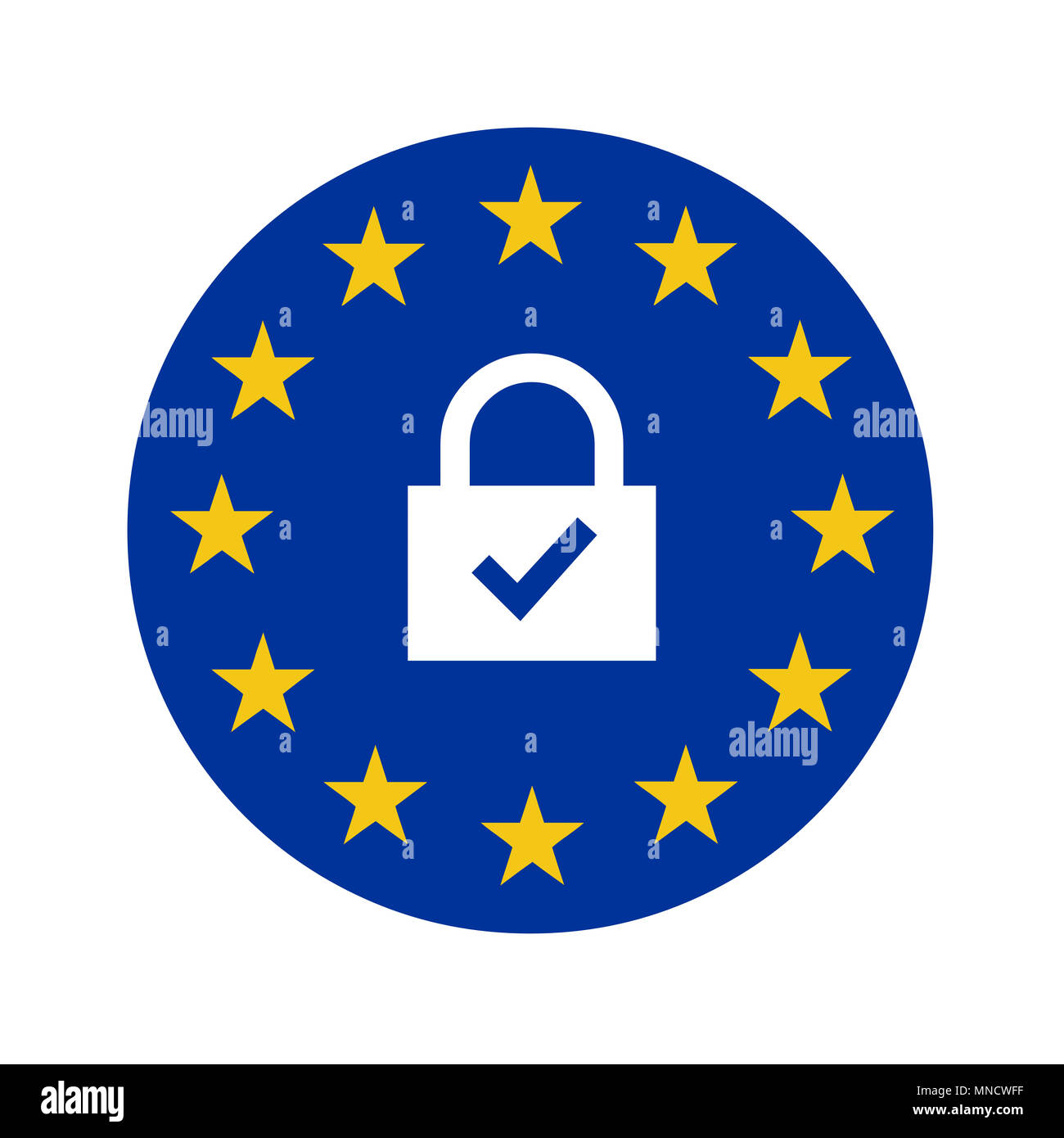 Il PILR segno illustrazione con la bandiera europea Foto Stock