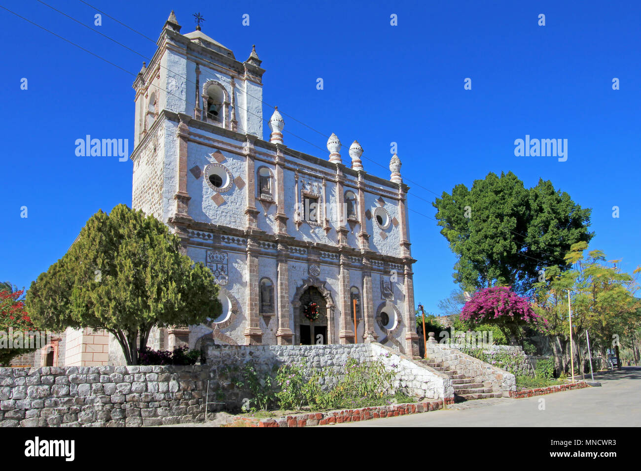 Vecchia chiesa francescana, Mision San Ignacio Kadakaaman, a San Ignacio, Baja California, Messico Foto Stock