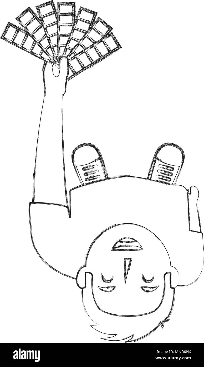 L'uomo designer grafico con tavolozza colori composizione Illustrazione Vettoriale