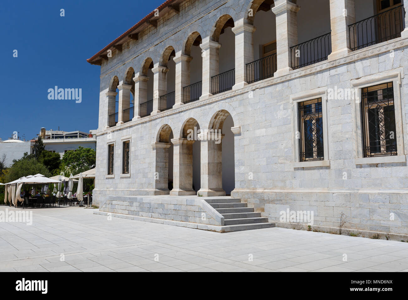 Athens, Grecia - 14 Maggio 2018: Costruzione di epoca bizantina e Museo Cristiano vicino Evangelismos stazione della metropolitana nel centro di Atene, Grecia. Foto Stock