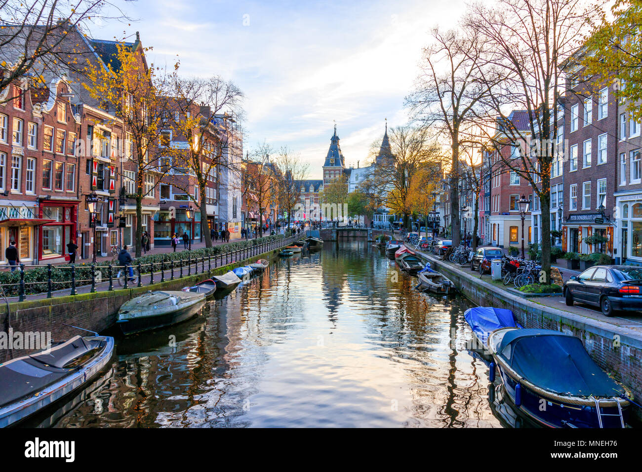 Paesi Bassi, Amsterdam, 17 novembre 2017 - Autunno in Amsterdam Foto Stock