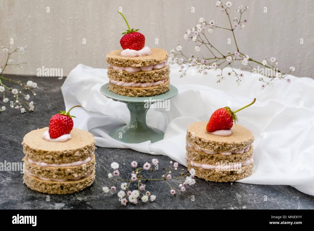 Tartlet fragola Foto Stock