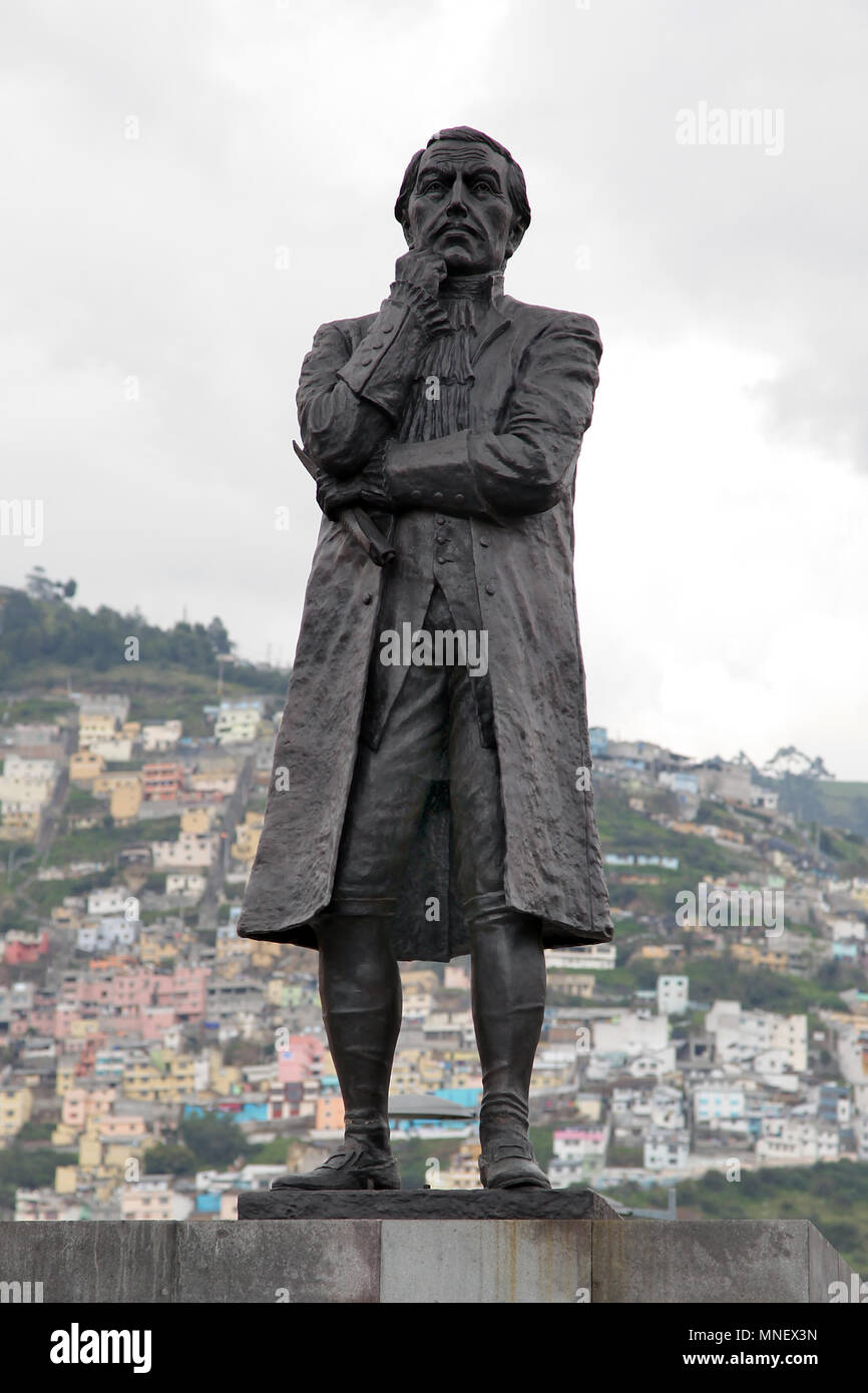 Eugenio de Santa Cruz y Espejo 1747-1795 fu un pioniere del medico scrittore avvocato del mestizo origine coloniale in Ecuador. Foto Stock