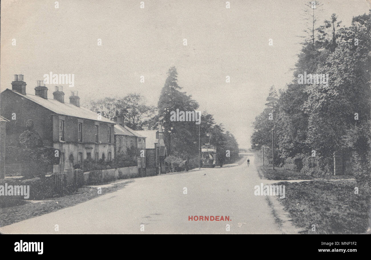 Vintage cartoline stampate di London Road, Horndean, Hampshire, Inghilterra, Regno Unito Foto Stock