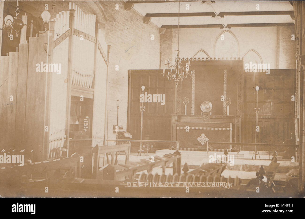 Vintage Fotografia di sprofondamento St James Church, Lincolnshire, England, Regno Unito Foto Stock