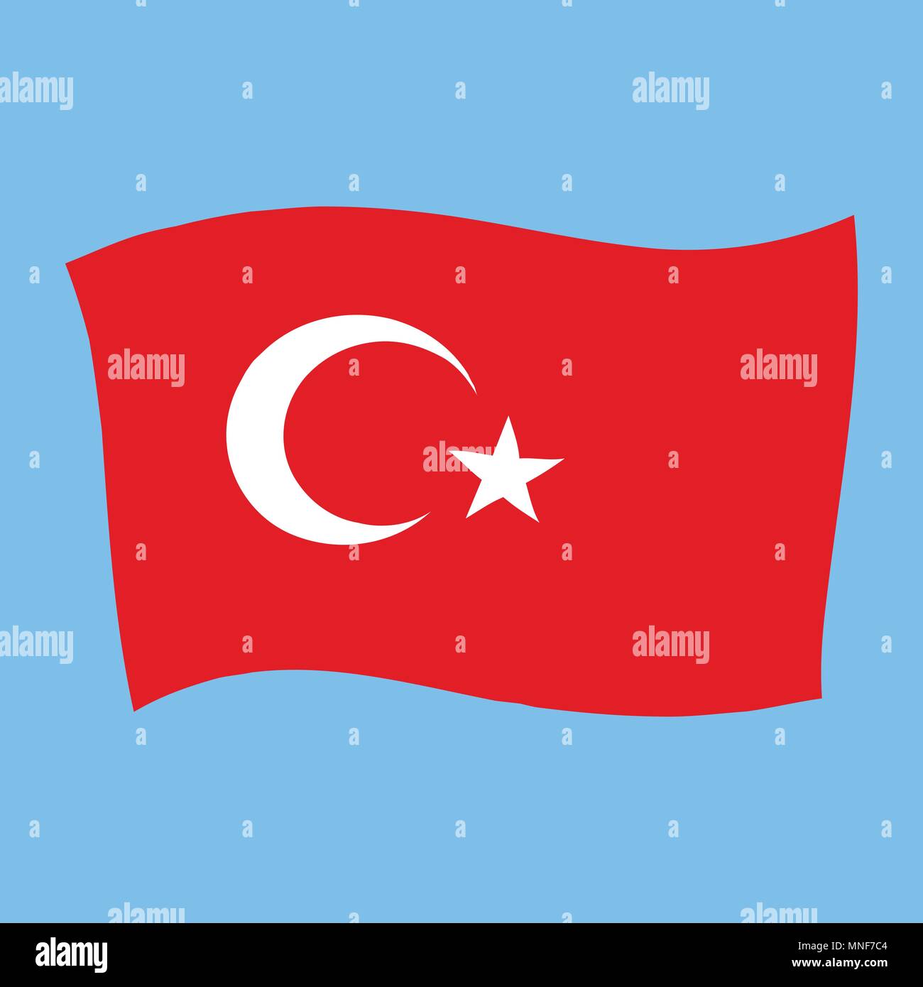 La Turchia bandiera nazionale - Al Bayrak - battenti illustrazione vettoriale Illustrazione Vettoriale