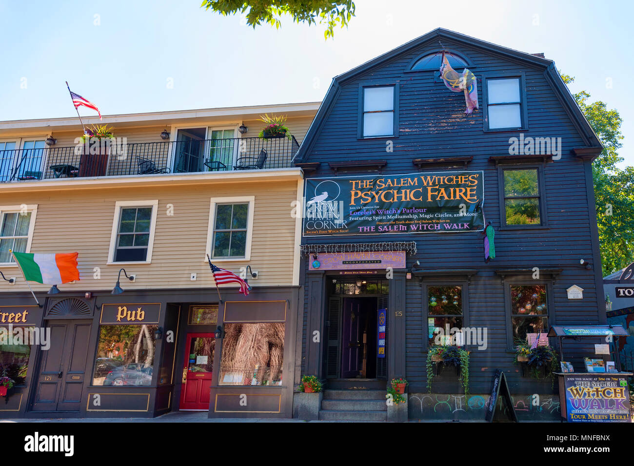 Salem, Massachusetts, STATI UNITI D'America - 14 Settembre 2016: Salem Massachusetts ha una varietà di novelity shop che attrae tourtist chi visita questa famosa histro Foto Stock