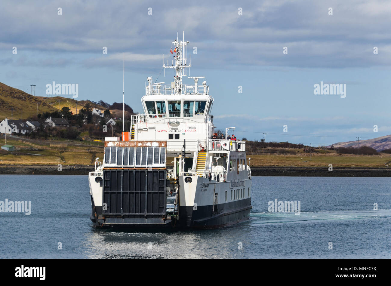 Traghetto per Raasay, dall'Isola di Syke (Sconser), Scozia Foto Stock