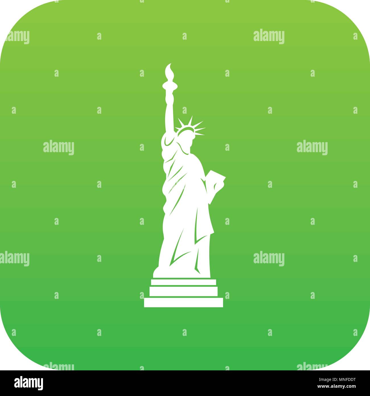 Statua della Libertà icona verde digitale Illustrazione Vettoriale
