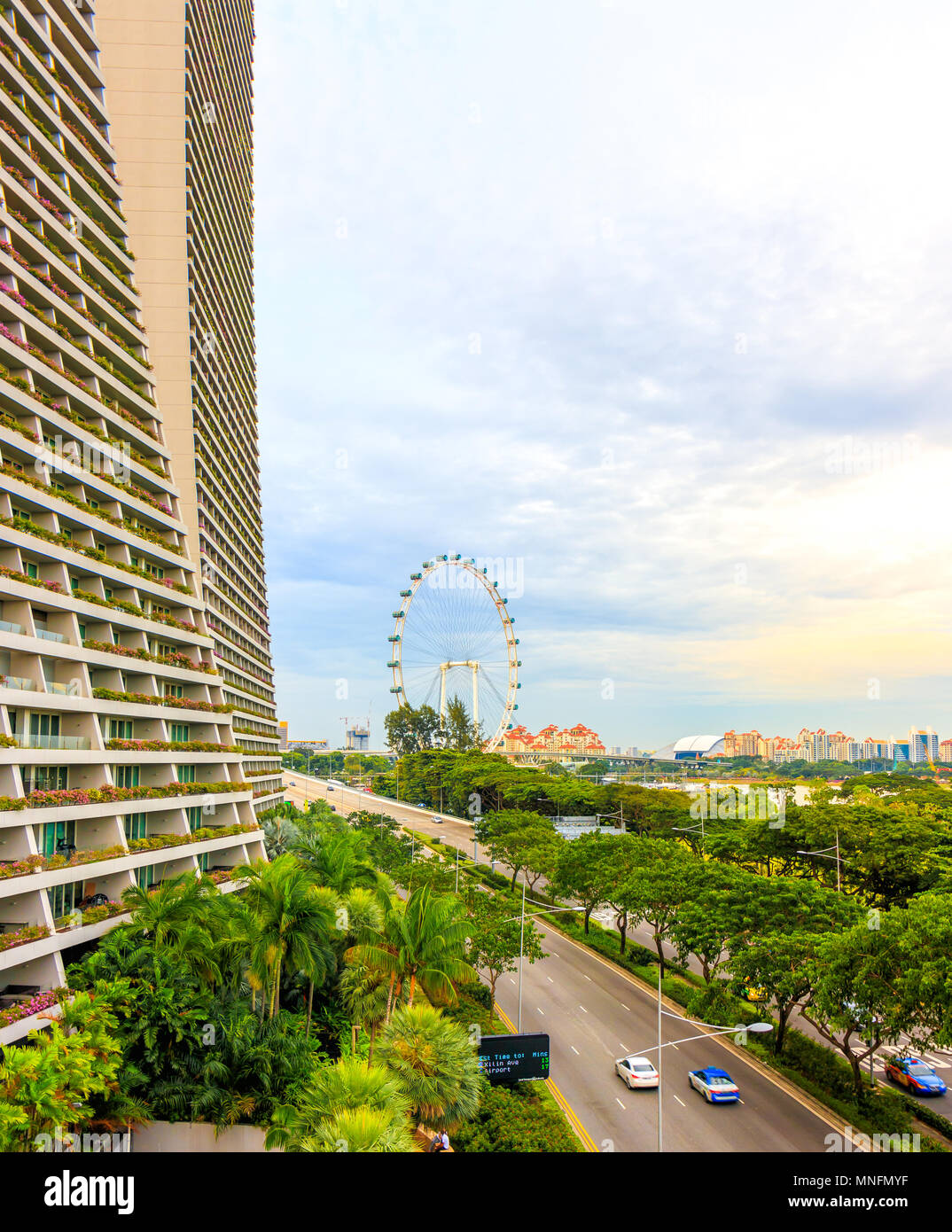 Singapore - Agosto 09, 2017: vista degli edifici di Singapore Foto Stock
