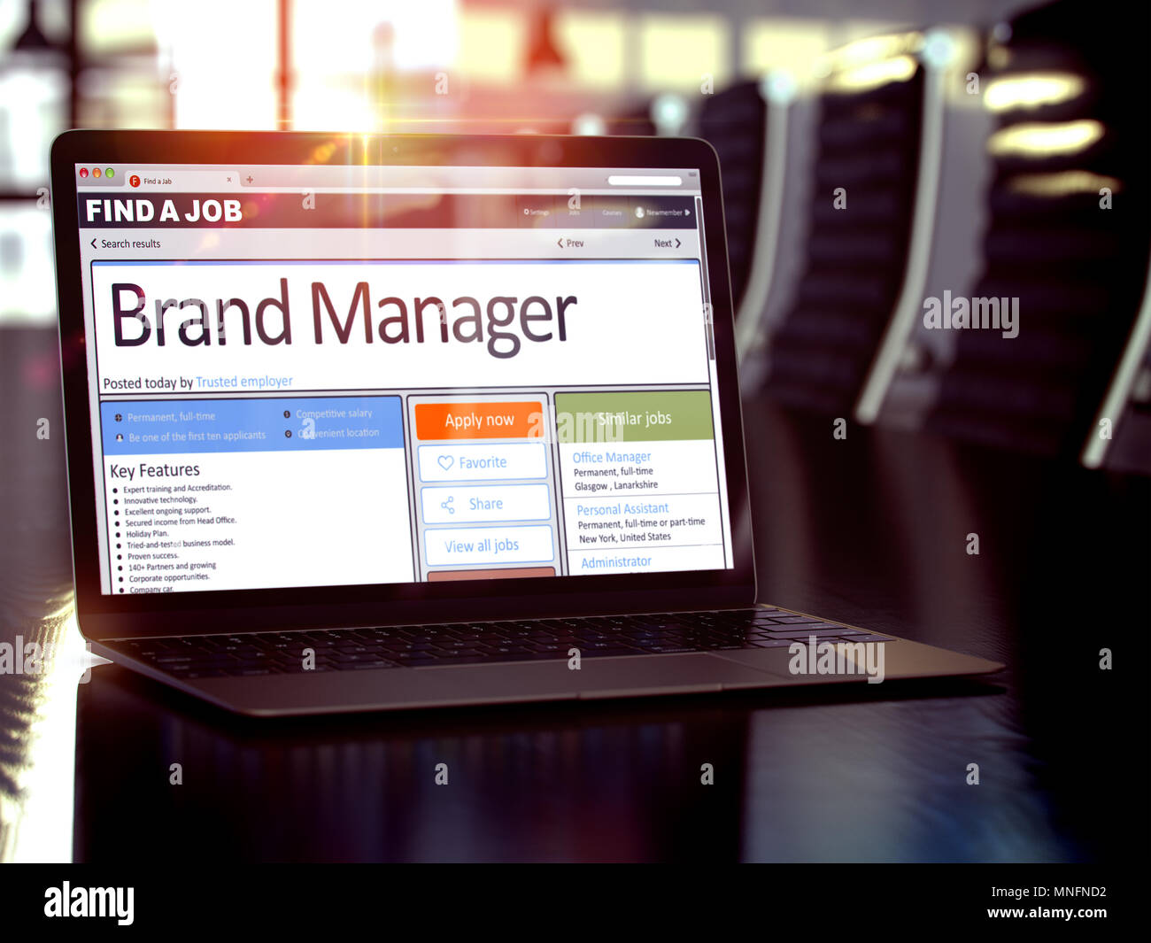 Lavoro aprendo il Brand Manager. 3D. Foto Stock