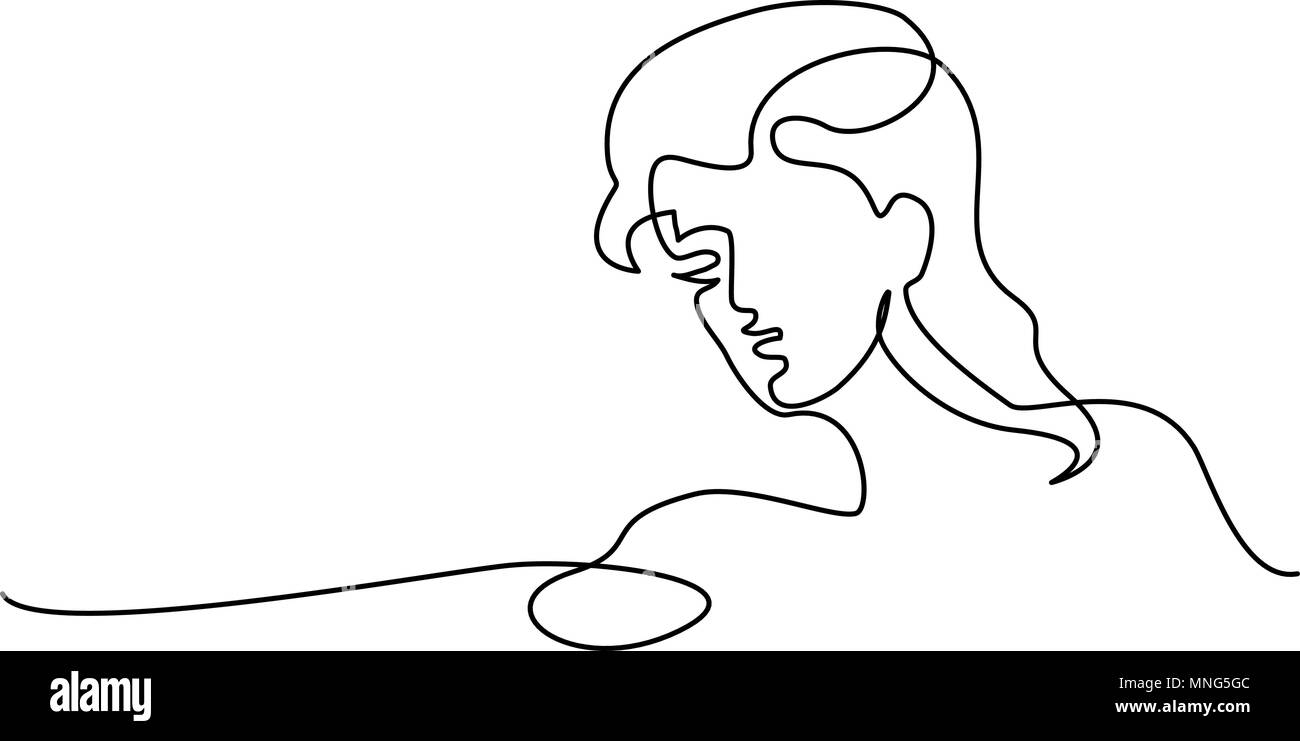 Abstract ritratto di una donna logo Illustrazione Vettoriale
