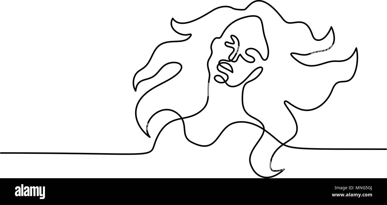 Abstract ritratto di una donna logo Illustrazione Vettoriale