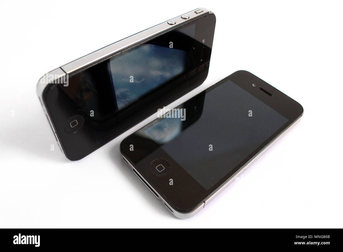 Iphone 4 e i-phone quattro s, doppia smatphone Foto Stock