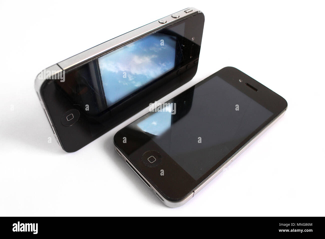 Iphone 4 e i-phone quattro s, doppia smatphone Foto Stock