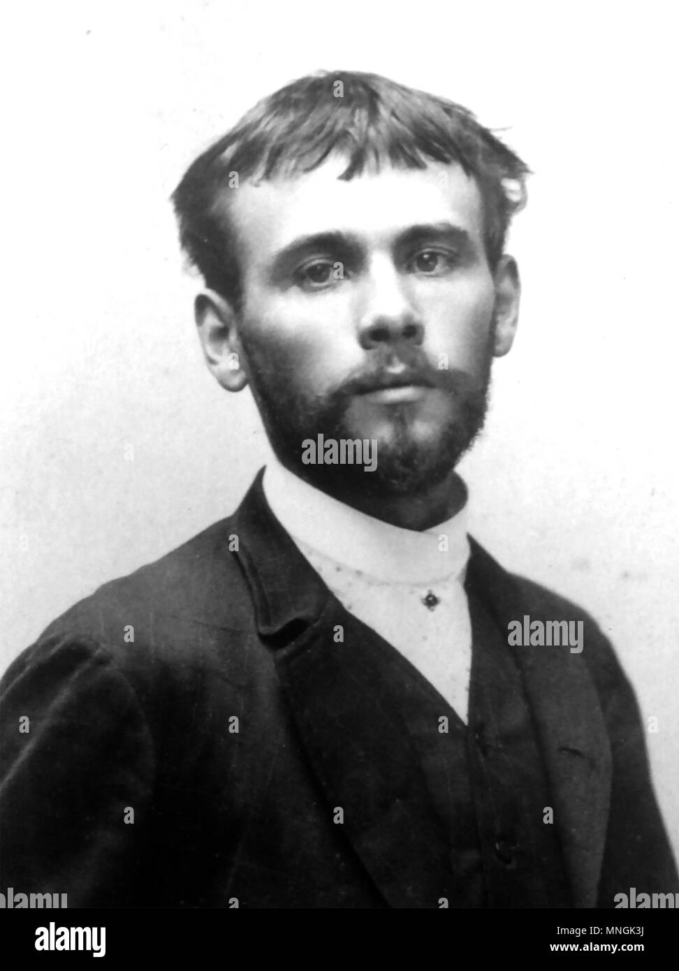 GUSTAV Klimt (1862-1918), pittore austriaco del movimento della Secessione Viennese, fotografata nel 1887 Foto Stock