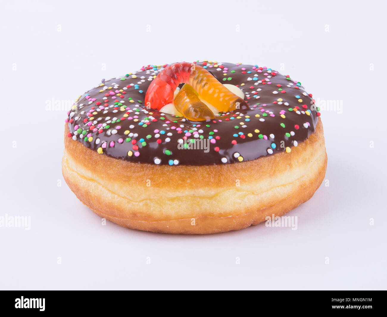 Ciambella o ciambella di halloween sullo sfondo Foto Stock