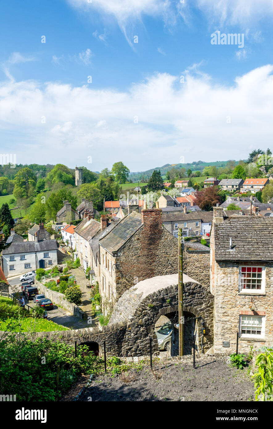 Tradizionale di pietra costruiti edifici di pietra locale, Richmond,Yorkshire. Foto Stock