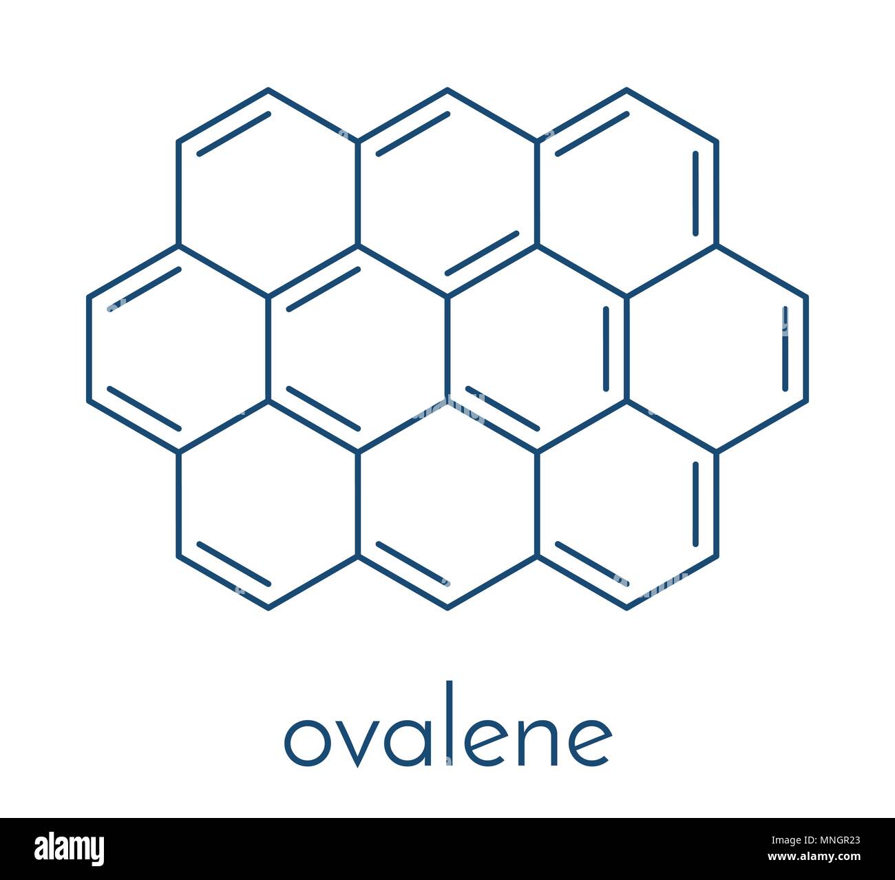 Ovalene aromatici policiclici molecola di idrocarburo. Formula di scheletro. Illustrazione Vettoriale