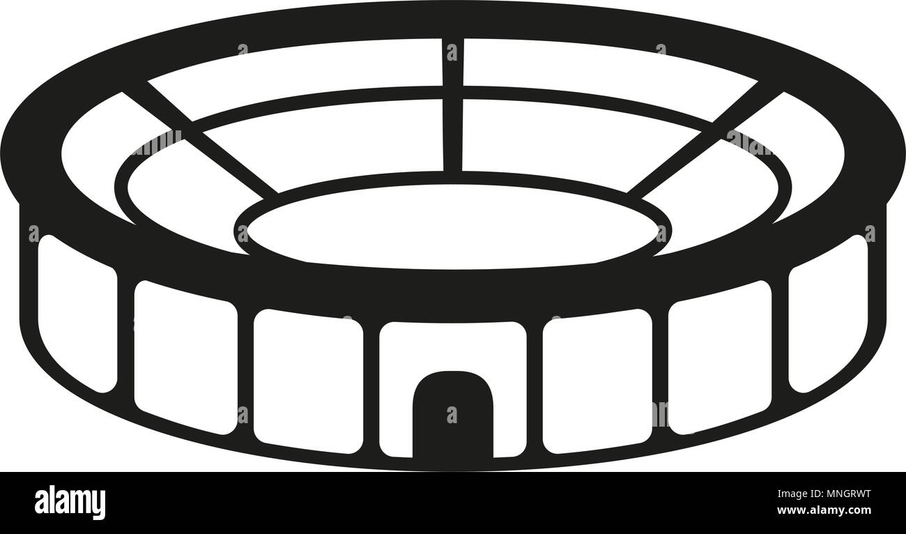 Bianco e nero sport stadium silhouette Illustrazione Vettoriale