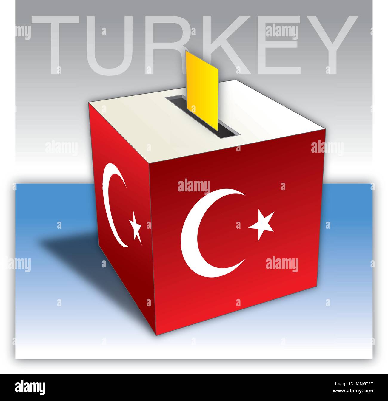 La Turchia urne voto con bandiera e simboli Illustrazione Vettoriale