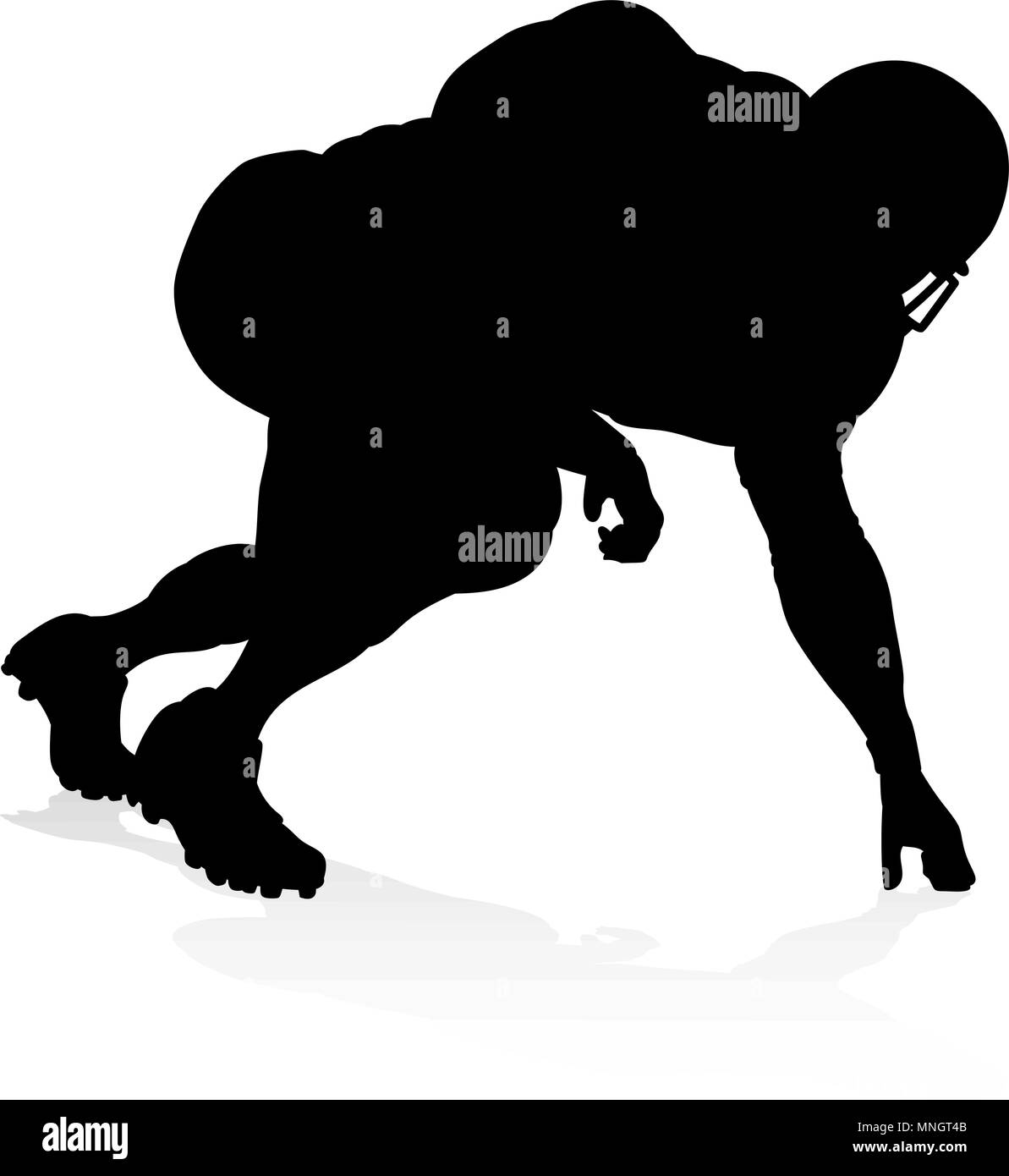 Giocatore di Football Americano Silhouette Illustrazione Vettoriale