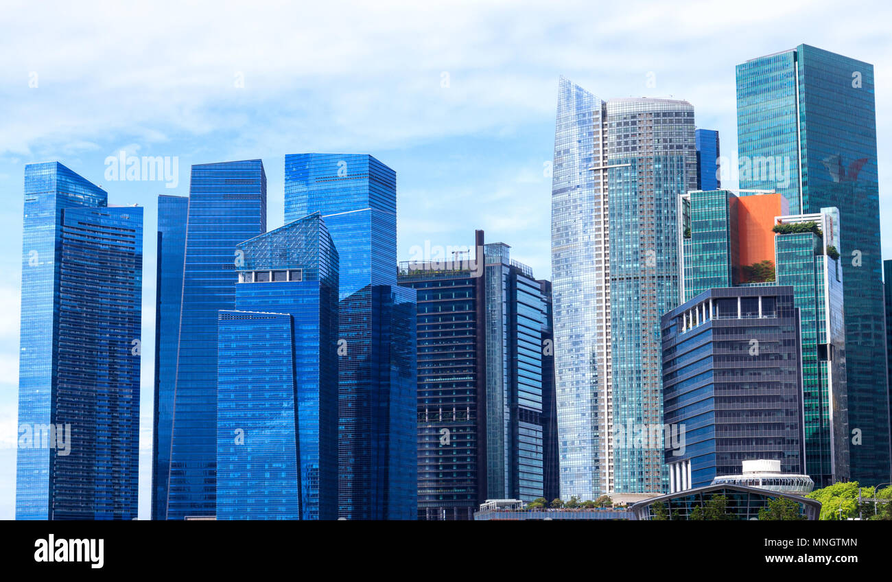 Singapore, 09 agosto 2017 - edifici di Singapore Foto Stock