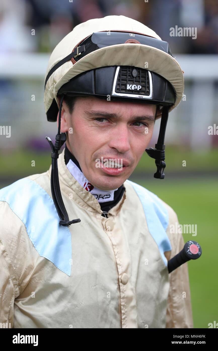 York, Regno Unito. 16 maggio 2018. Andrew Mullen Jockey Dante Festival 2018, ippodromo di York York Racecourse, York, Inghilterra 16 maggio 2018 Credit: Allstar Picture Library/Alamy Live News Foto Stock