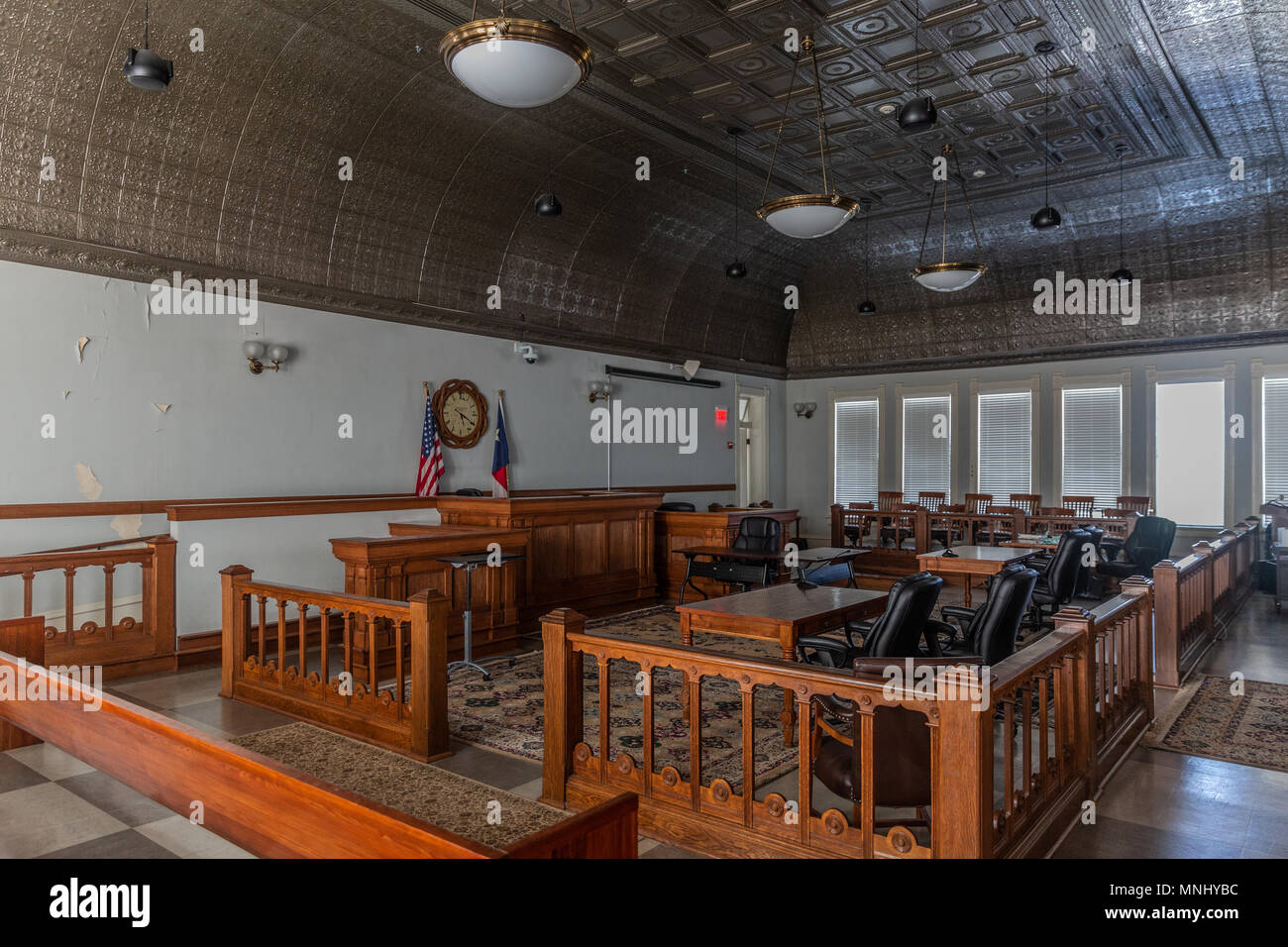 Il quartiere storico di corte in camera Grimes County Courthouse Anderson Texas Foto Stock