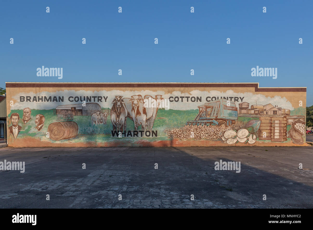 L'arte al muro in Wharton Texas Foto Stock
