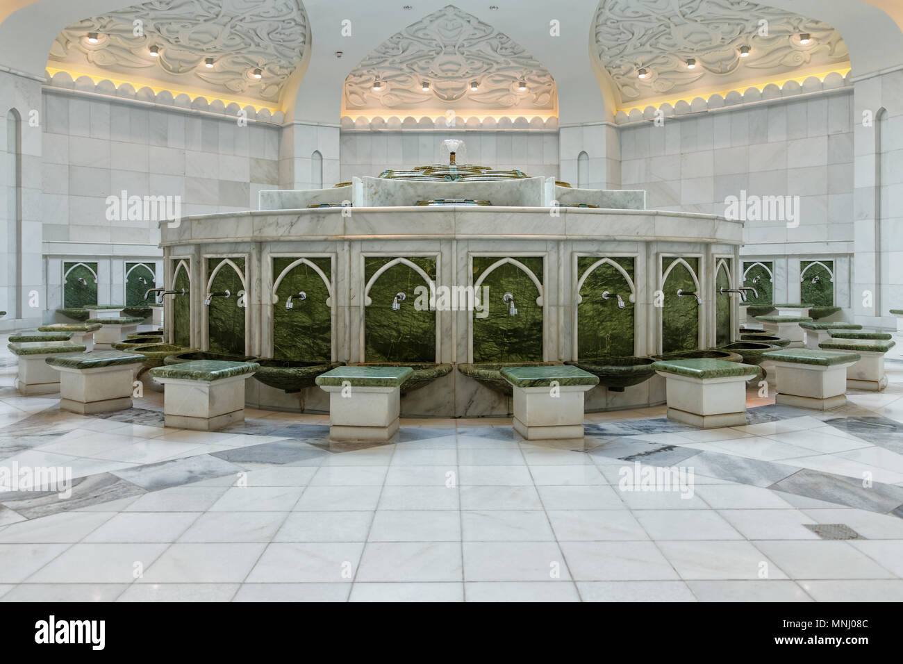 Sheikh Zayed Grande moschea. Scheich-Zayid-Moschee. Abu Dhabi Foto Stock