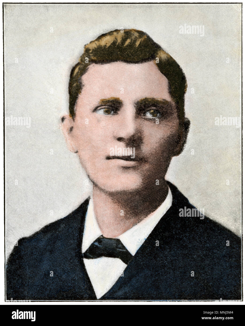 Leon Czolgosz, assassino del presidente William McKinley nel 1901. Colorate a mano i mezzitoni di una fotografia Foto Stock