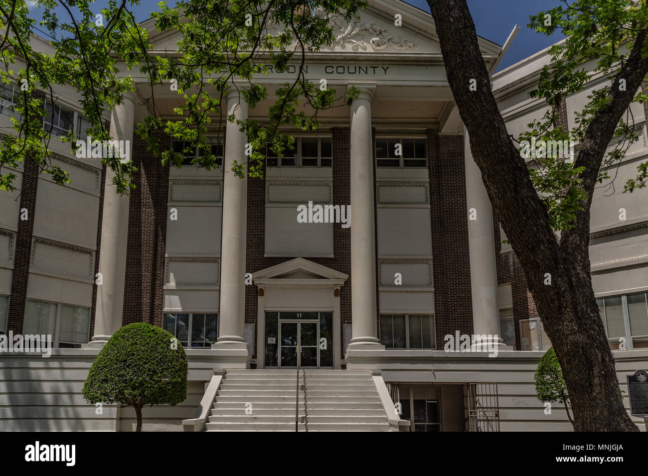 Henderson County Courthouse in Atene, Texas. Si tratta di un Texas storica pietra miliare. Foto Stock